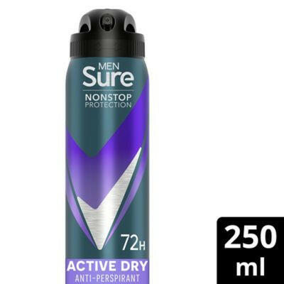 Sure Men Active Dry Nonstop Protection Anti-perspirant Deodorant Aerosol 250ml GOODS Boots