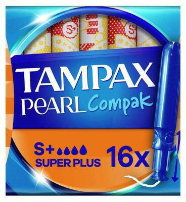 Tampax Pearl Compak Super Plus Tampons With Applicator x16 Women's Toiletries Boots