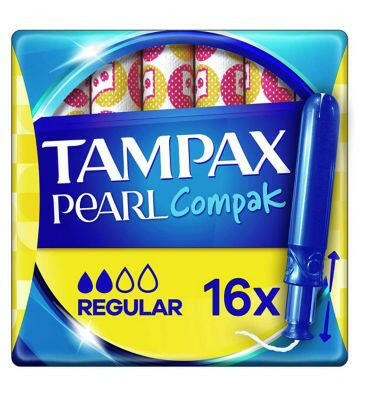Tampax Pearl Compak Regular Tampons With Applicator x16 Women's Toiletries Boots
