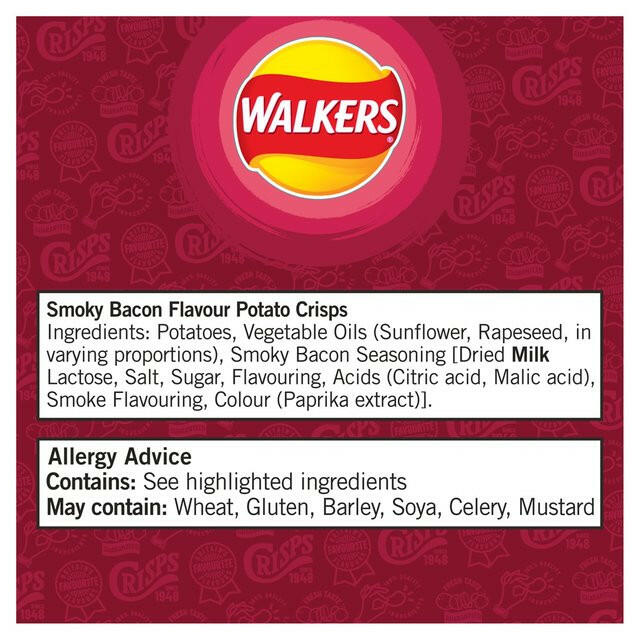 Walkers Smoky Bacon Multipack Crisps GOODS ASDA
