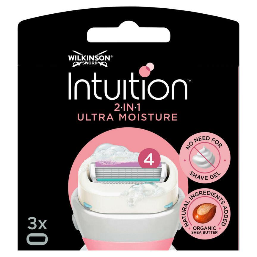 Wilkinson Sword Intuition Ultra Moisture Women's Razor Blades x3 Women's Toiletries Boots