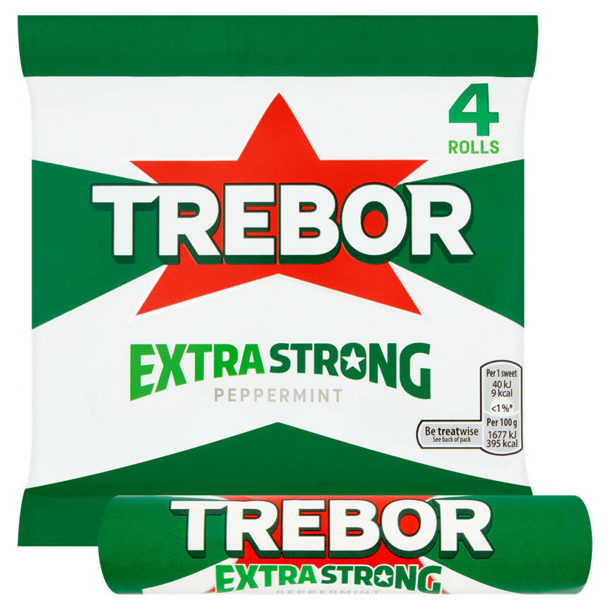 Trebor Extra Strong Peppermint Mints 4 Pack Snacks & Confectionery ASDA