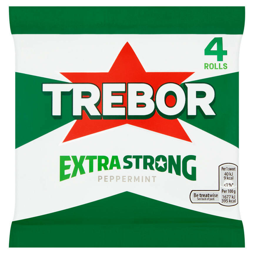 Trebor Extra Strong Peppermint Mints 4 Pack Snacks & Confectionery ASDA