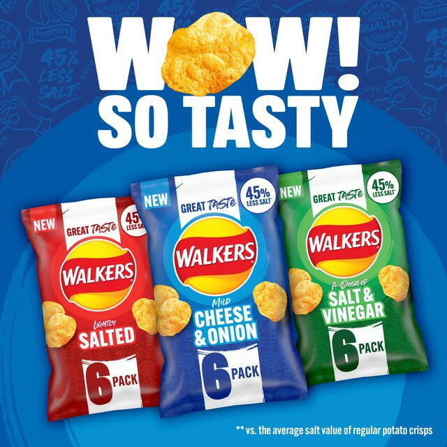 Walkers Less Salt Mild Cheese & Onion Multipack Crisps GOODS ASDA