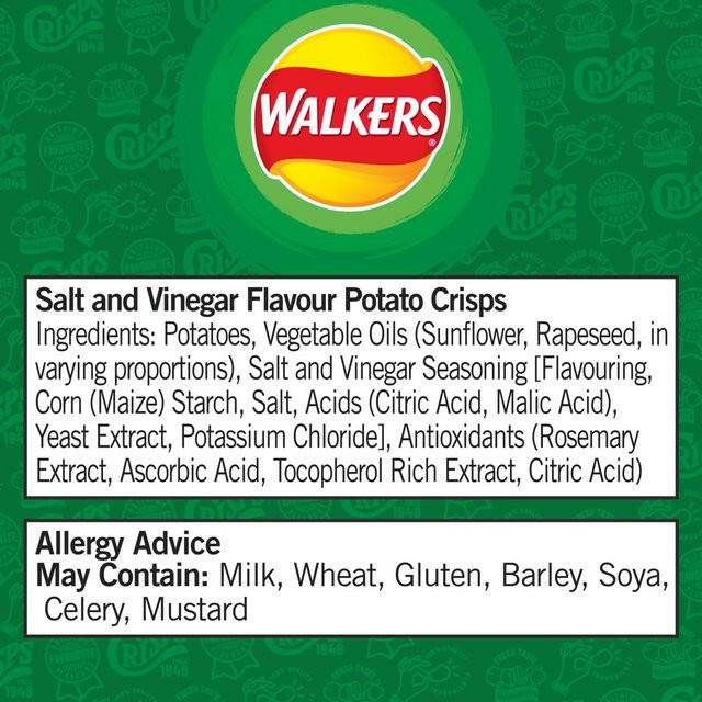 Walkers Salt & Vinegar Sharing Crisps GOODS ASDA