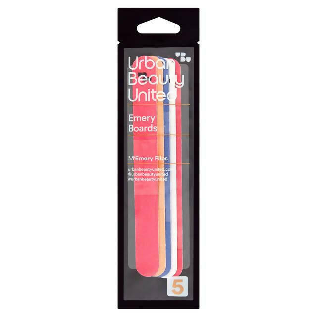 Urban Beauty United 5 Emery Boards M'Emery Files Nail & foot tools Sainsburys