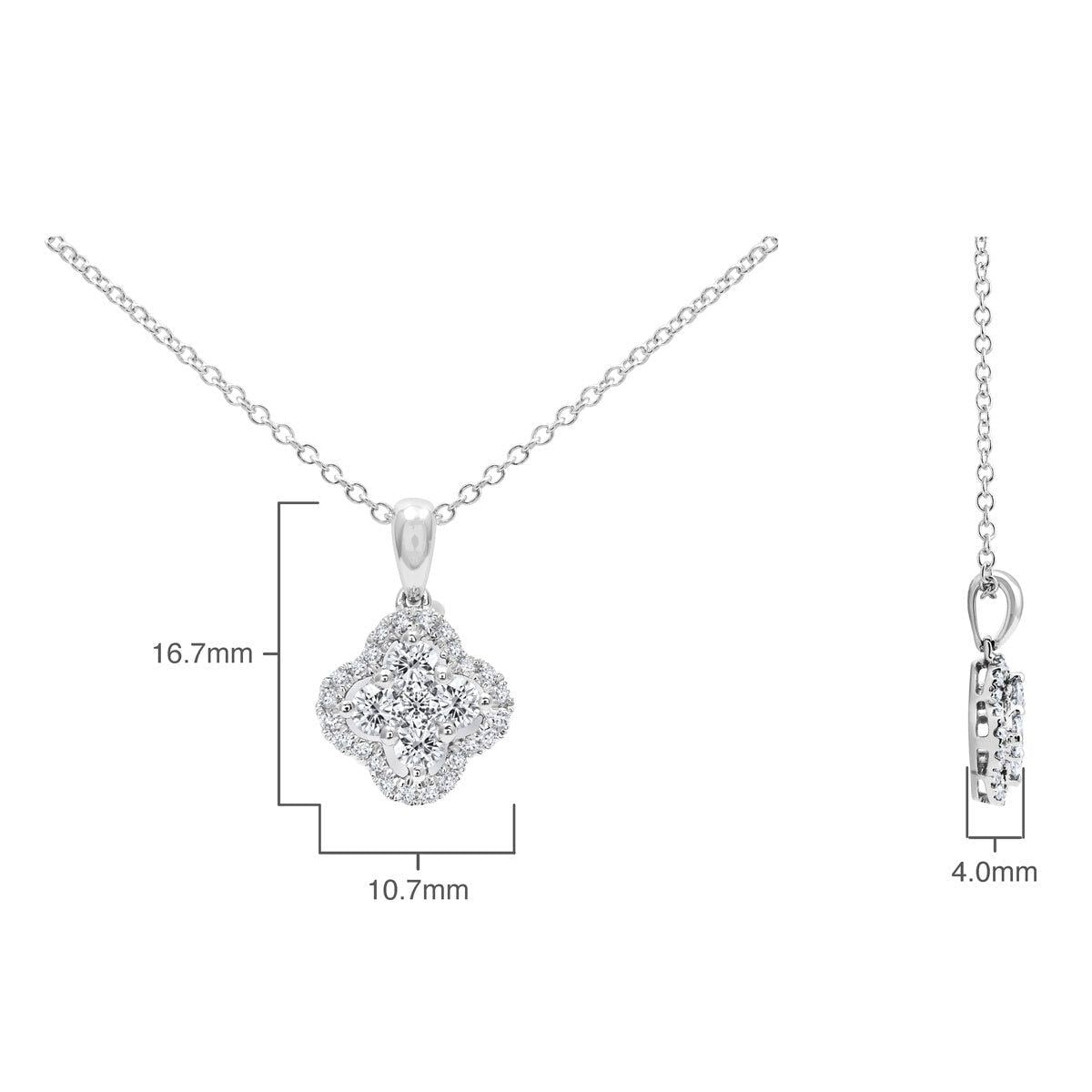 0.40ctw Round Brilliant Cut Diamond Pendant, 18ct White Gold