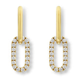 0.52ctw Round Brilliant Cut Diamond Paperclip Earrings, 14ct Yellow Gold