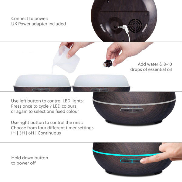 WellbeingMe Aroma Diffuser & Seven Pure Essential Oils (LW) GOODS Superdrug   