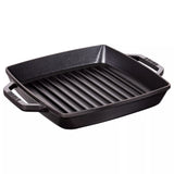 STAUB Cast Iron Double Handle Grill Pan, Black