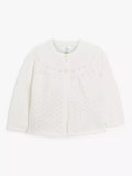 John Lewis Baby Pointelle Cotton Cardigan, Cream