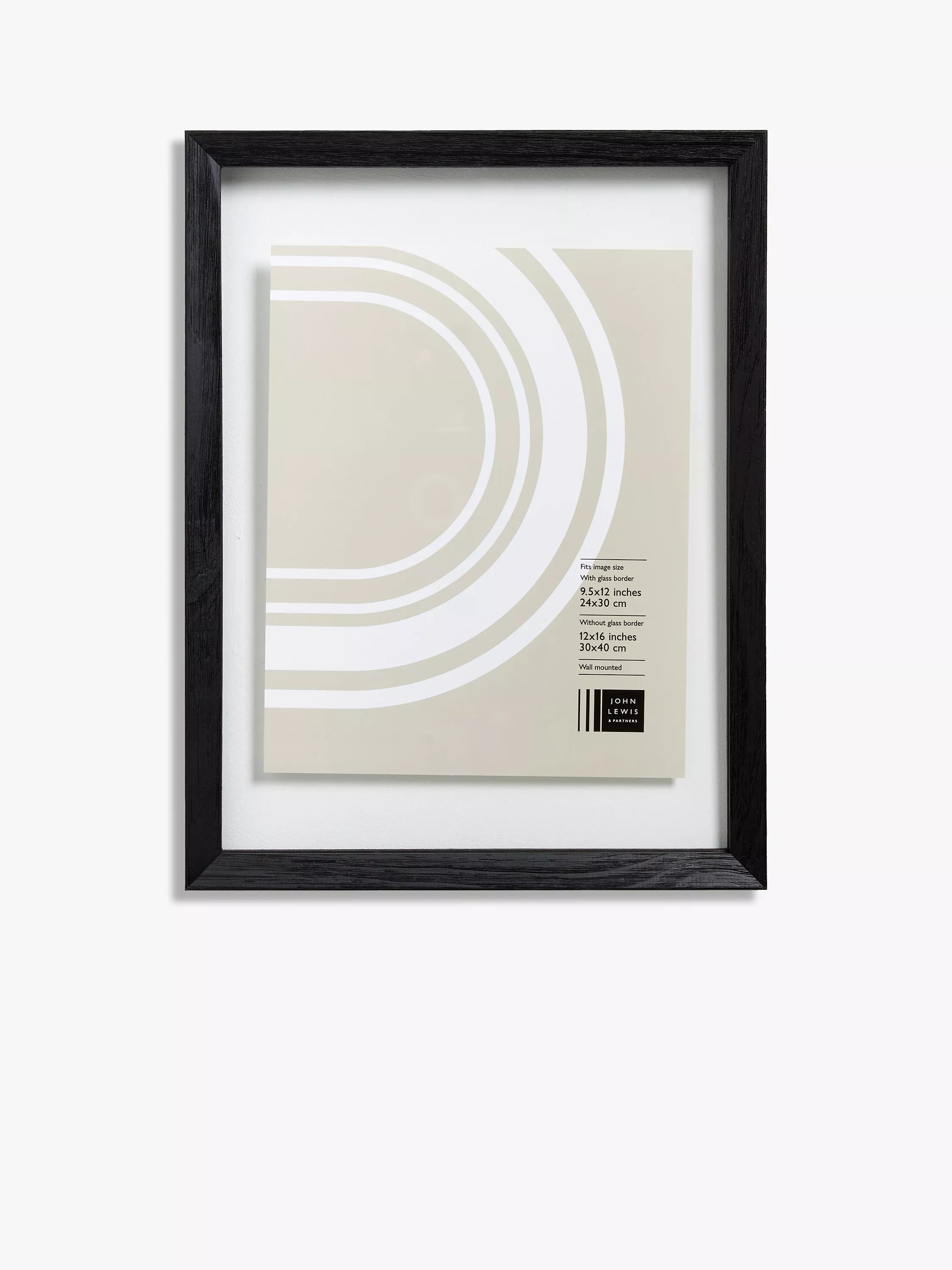 John Lewis Pine Wood Floating Poster Frame, Black - McGrocer