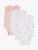 John Lewis Premature Baby GOTS Organic Cotton Giraffe Star Stripe Bodysuit, Pack of 3