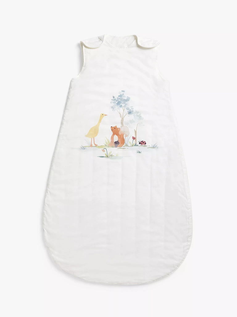 John Lewis Little Animals Sleeping Bag, 2.5 Tog, White/Multi