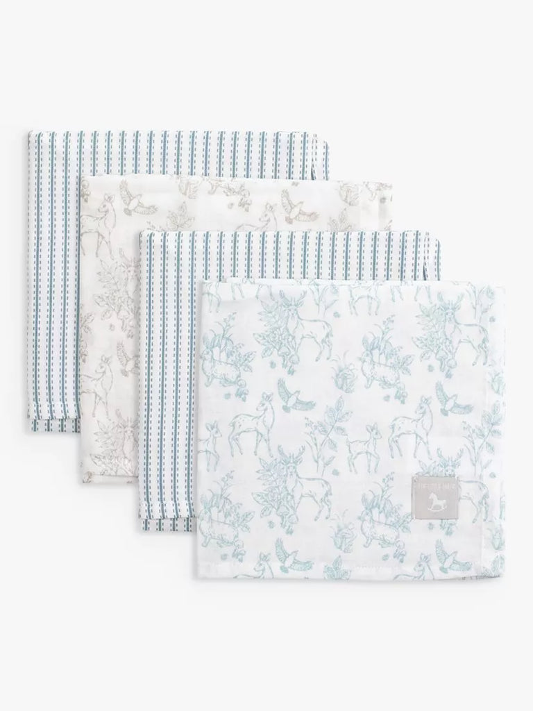 The Little Tailor Mixed Pattern Muslin Cloths, Pack of 4