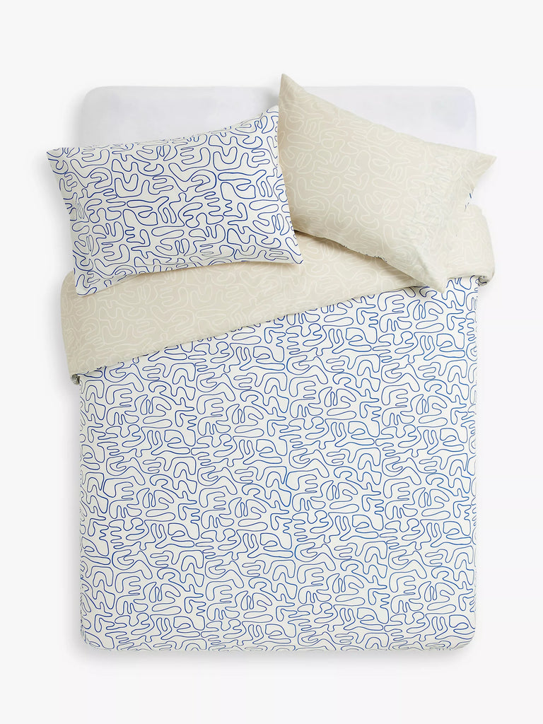 John Lewis ANYDAY Scribble Reversible Cotton Duvet Cover Set