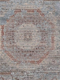 Gooch Luxury Distressed Medallion Rug, Grey Rose