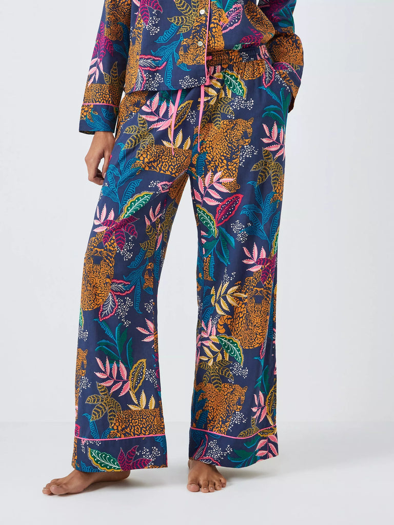 AND/OR Midnight Leopard Pyjama Bottoms, Green/Multi