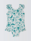 John Lewis Baby Under The Sea Swimsuit, White/Multi