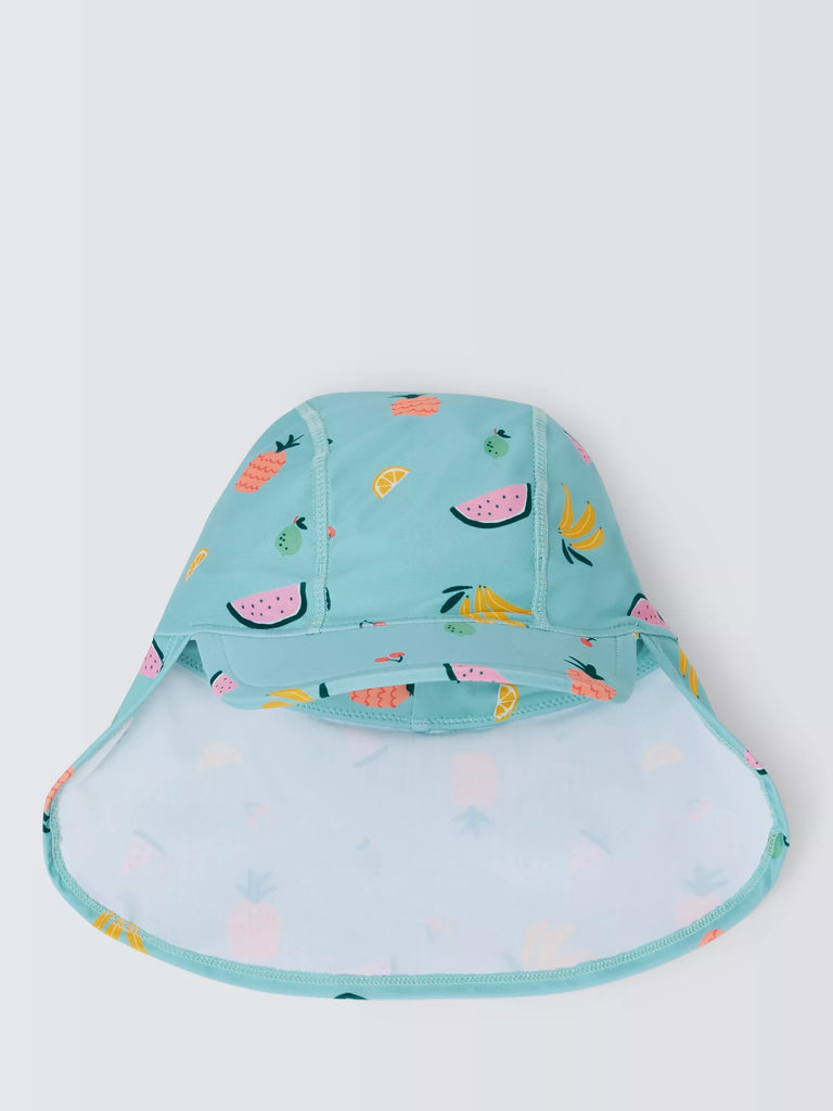 John Lewis Baby Ditsy Fruit Print Keppi Hat, Green