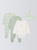 John Lewis ANYDAY Baby Stripe Fish Sleepsuit, Bodysuit and Hat Set