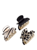 Bloom & Bay Gaia Mini Hair Claw Clip Set, Pack of 3, Black/Multi