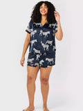 Chelsea Peers Curve Zebra Short Shirt Satin Pyjama Set - McGrocer