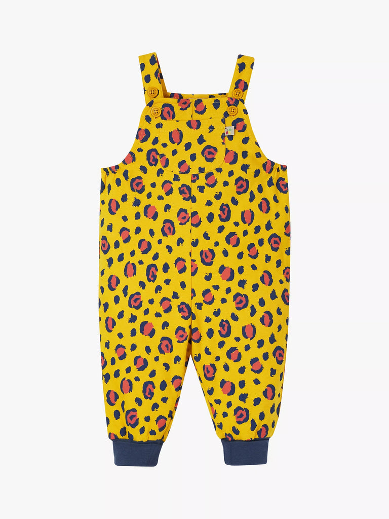 Frugi Baby Parsnip Jaguar Print Organic Cotton Dungarees, Multi