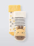 John Lewis Baby Giraffe Rattle Socks, Pack of 2, Multi