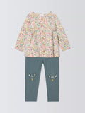 John Lewis Baby Floral Top and Character Leggings Set, Multi