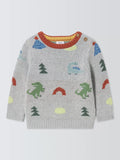 John Lewis Baby Dinosaur Knitted Jumper, Multi