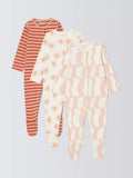 John Lewis ANYDAY Baby Patterned Sleepsuits, Pack of 3, Multi