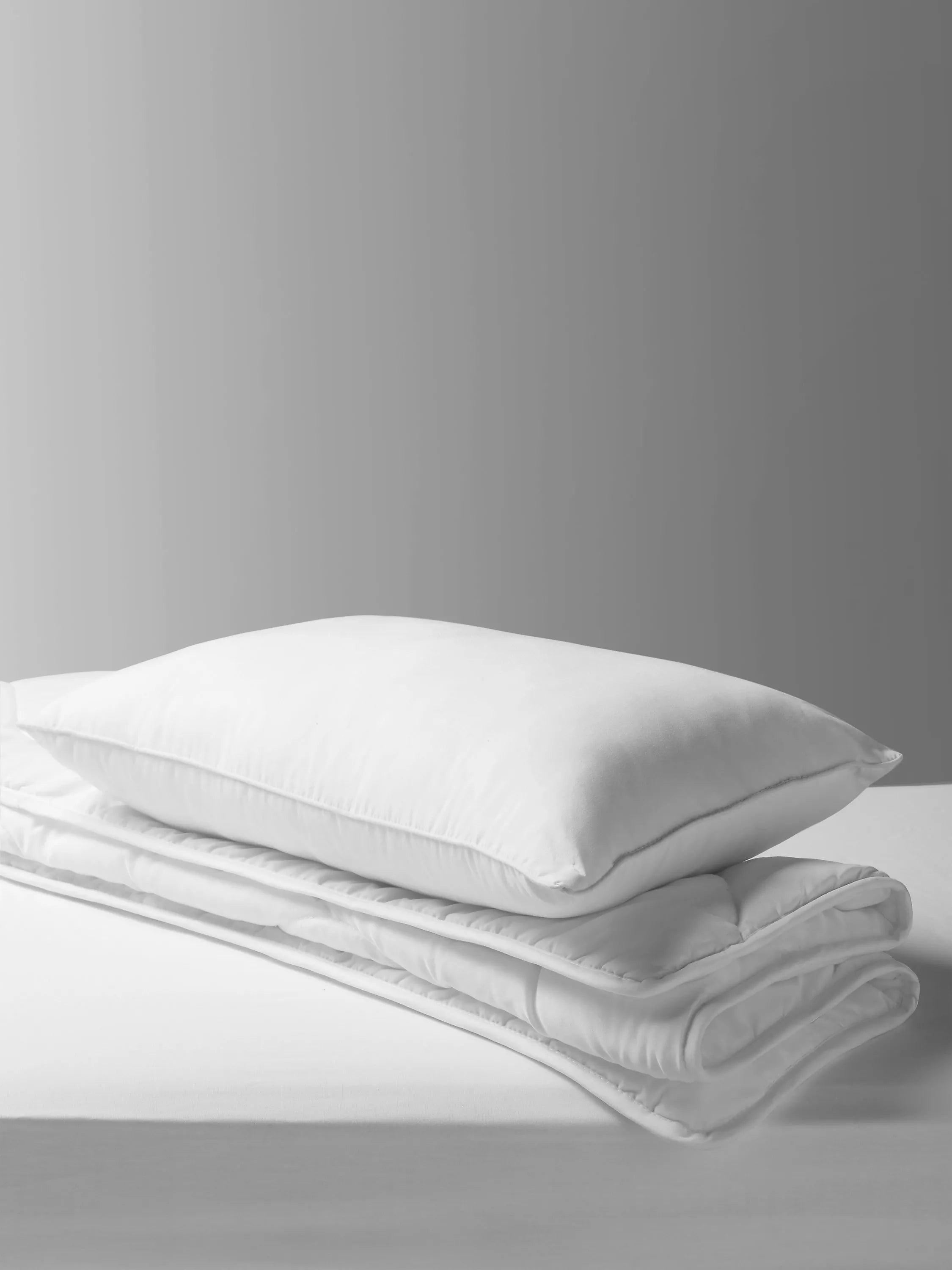 John Lewis ANYDAY Kids' Easycare Washable Duvet and Pillow Set, 7 Tog, White, Cotbed - McGrocer