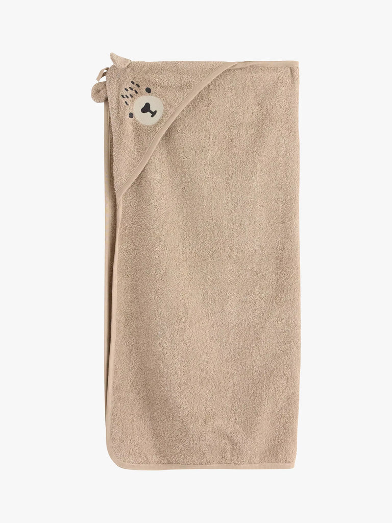 Lindex Baby Bear Organic Cotton Terry Hooded Towel, Beige