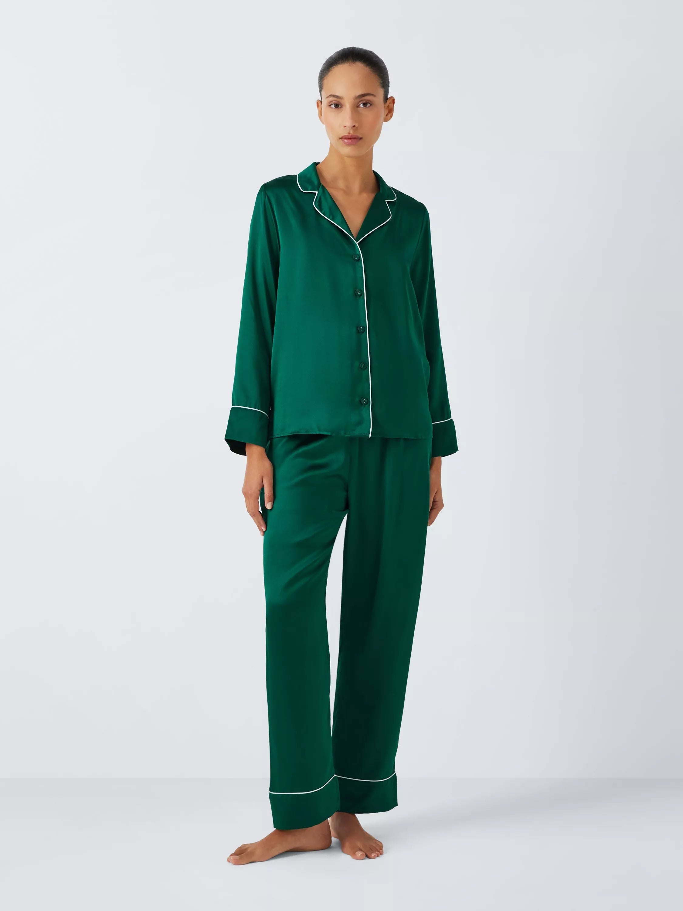 John Lewis Piped Silk Pyjama Set - McGrocer