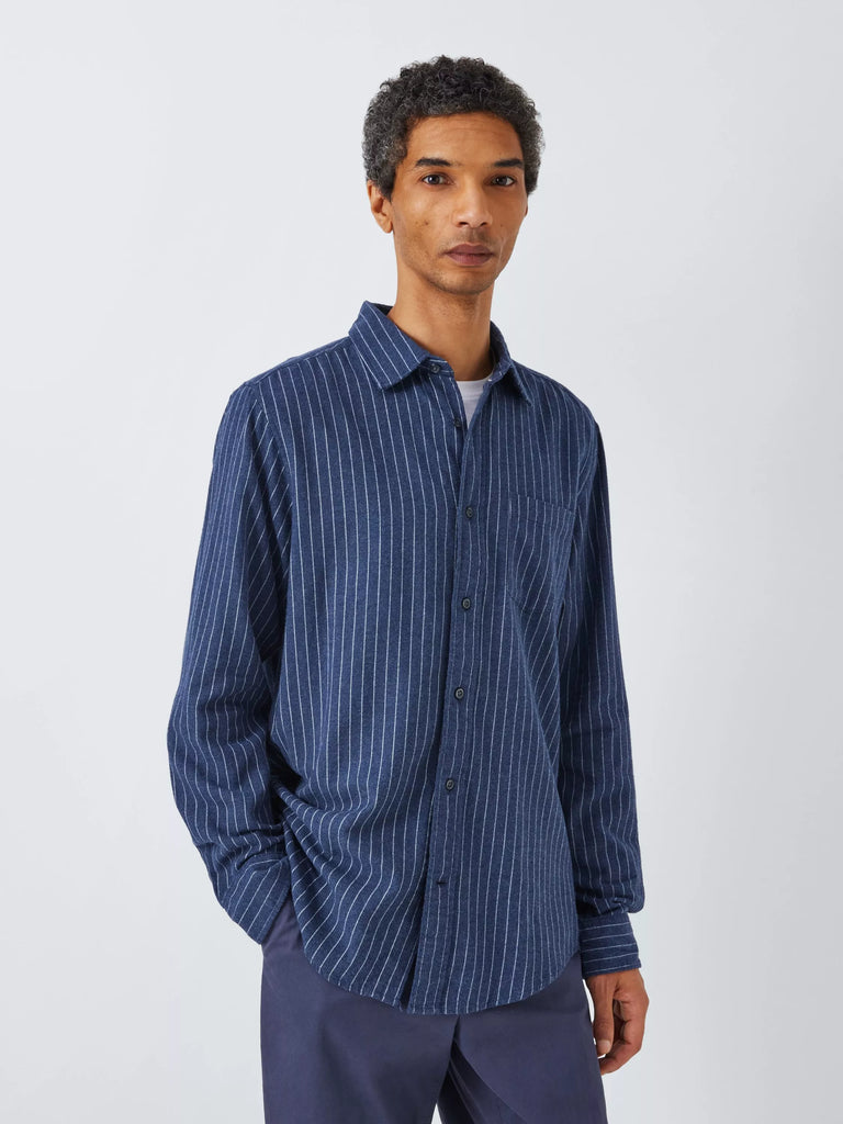 John Lewis Long Sleeve Regular Fit Striped Cotton Shirt