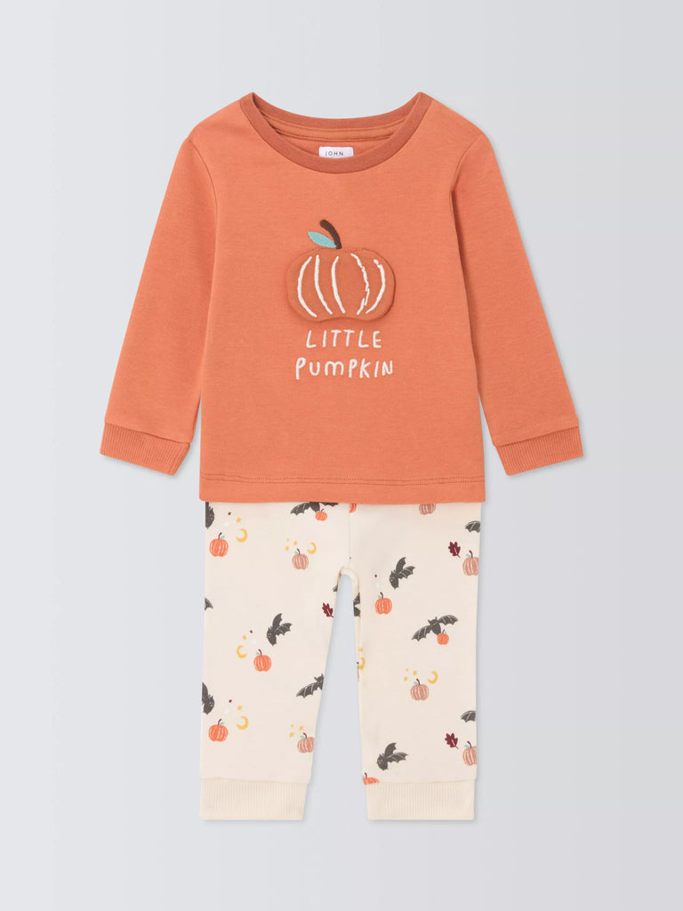 John Lewis Baby Little Pumpkin Pyjamas, Orange