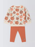 John Lewis Baby Cotton Pumpkin Sweatshirt and Leggings Set, Orange