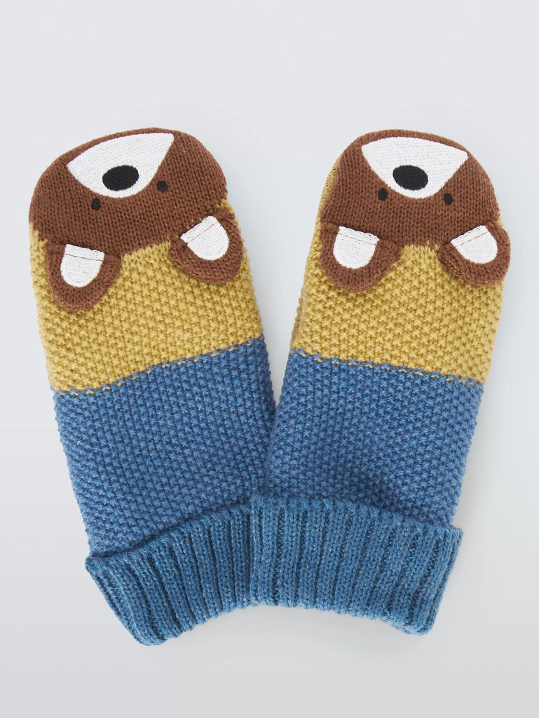 John Lewis Kids' Knitted Bear Mittens, Multi