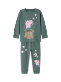 NAME IT Kids' George Pig Long Sleeve Pyjama Set, Dark Forest