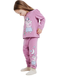 NAME IT Kids' Peppa Pig Long Sleeve Pyjama Set, Mauve Orchid