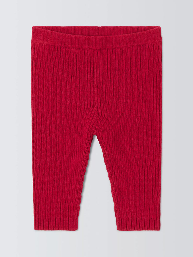 John Lewis Baby Knitted Leggings, Red