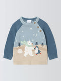 John Lewis Baby Dancing Animals Christmas Jumper, Blue