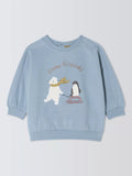 John Lewis Snow Friends Cotton Sweatshirt, Blue