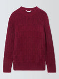 John Lewis Kids' Cable Knit Jumper, Red