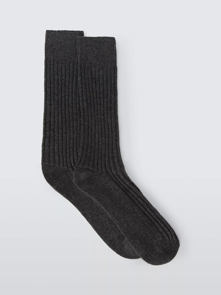 John Lewis Made in Italy Cashmere Blend Ribbed Socks