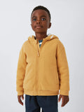 John Lewis Kids' Borg Lined Zip Up Hoodie, Orange