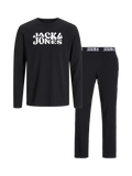 Jack & Jones Kids' Jacelton Cotton Pyjama Set, Black