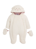 JoJo Maman Bébé Baby Cosy Bunny Pramsuit, Cream