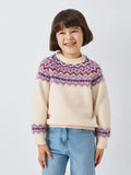 John Lewis Kids' Fair Isle Sparkle Knit Jumper, Cream